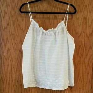 GAP Embroidered White Cotton Camisole Tank